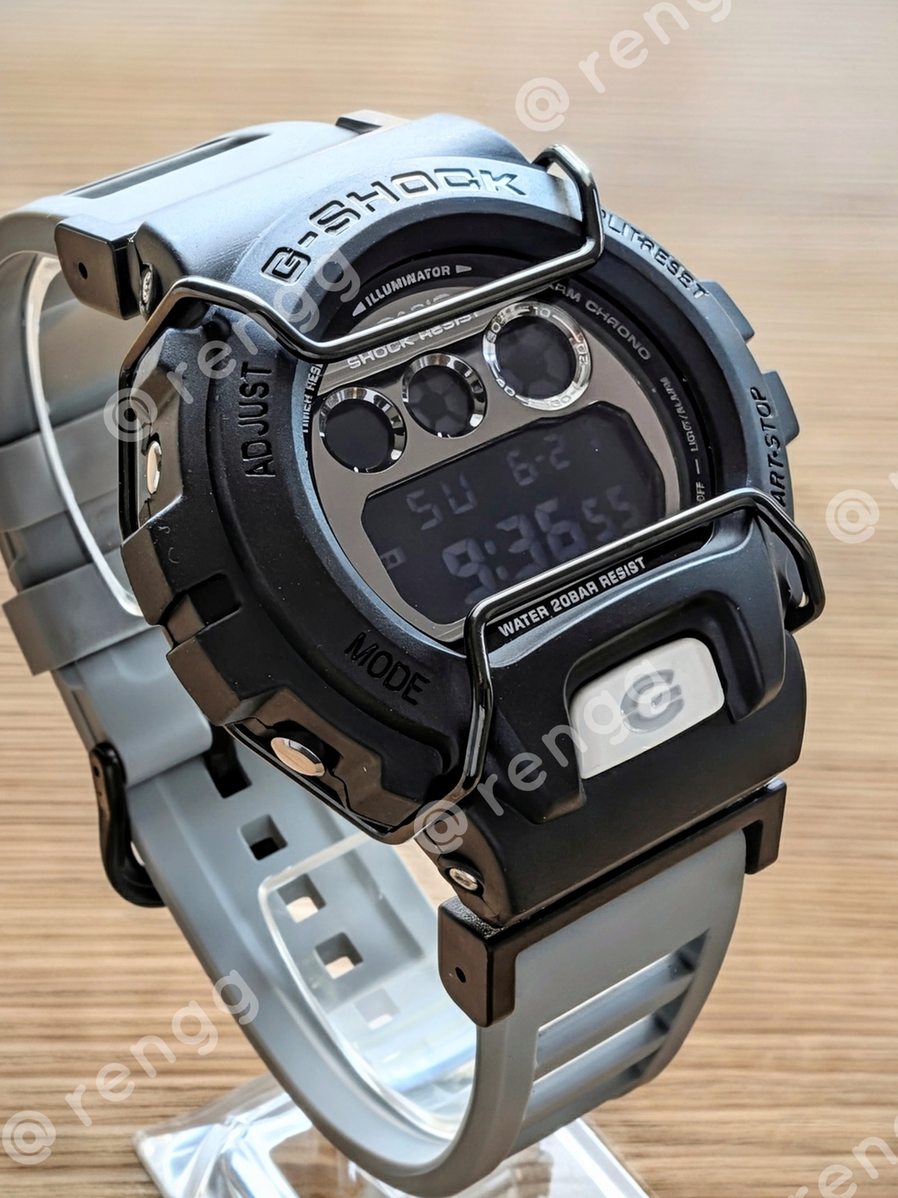 G-SHOCK Digital Sports Watch in Light Gray and Black